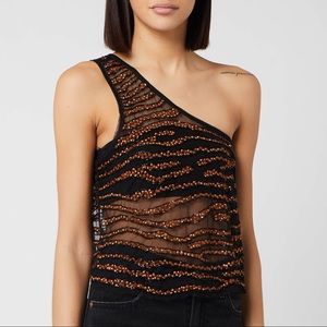 🔥 Free People Sequin One Shoulder Top NWT